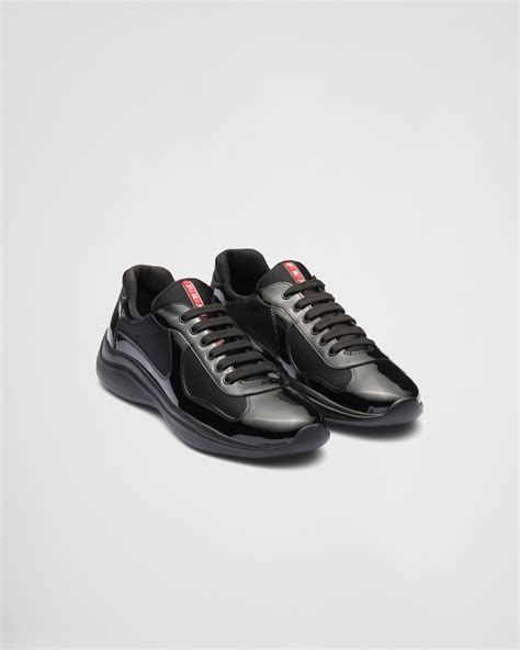 black prada trainers shiny|buy prada shoes online.